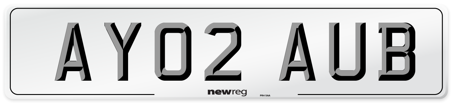 AY02 AUB Number Plate from New Reg